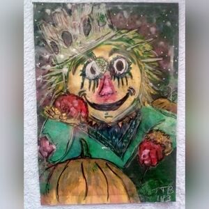 🎨Scarecrow Portrait Watercolor Painting Art🖼